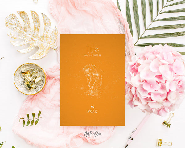 Astrology Leo Prediction Yearly Horoscope Art Customized Gift Cards