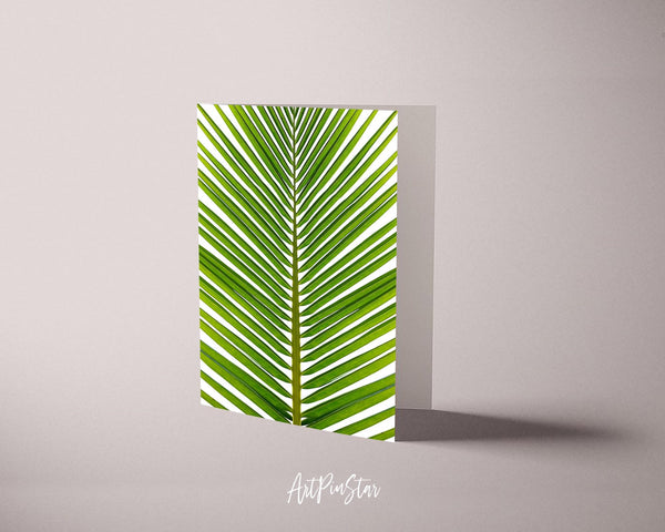 The Coconut Palm Leaves Watercolor Botanical Garden Customized Greeting Card