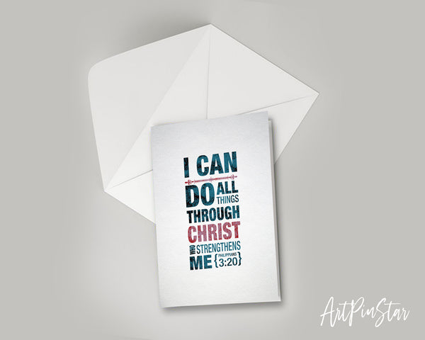I can do all things through christ Philippians 3:20 Bible Verse Customized Greeting Card