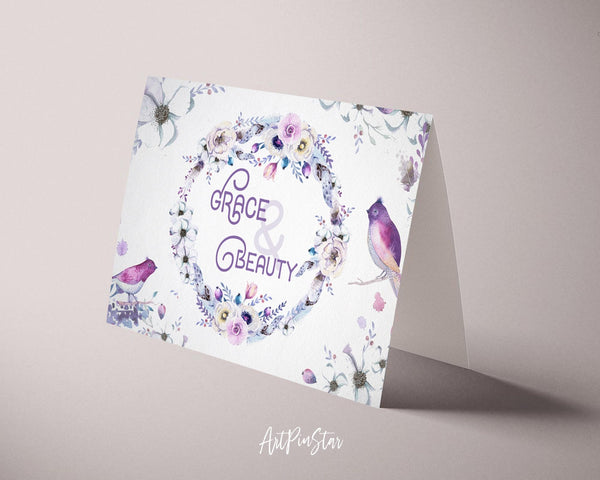Grace & Beauty Flower Quote Customized Gift Cards