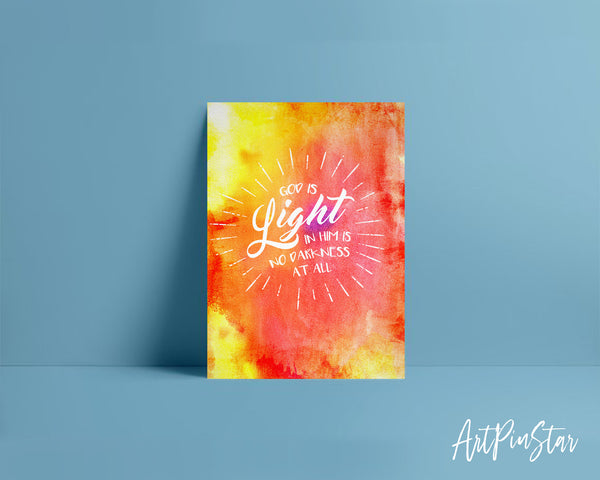 God is Ligfht in him is no darkness at all Bible Verse Customized Greeting Card
