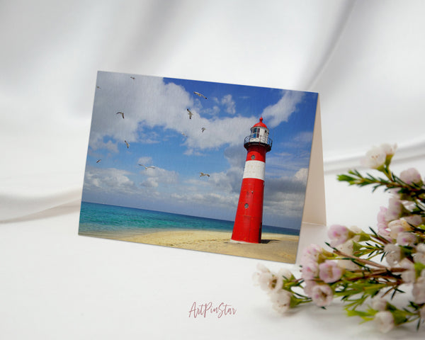 Lighthouse Westkapelle, Netherlands Landscape Custom Greeting Cards