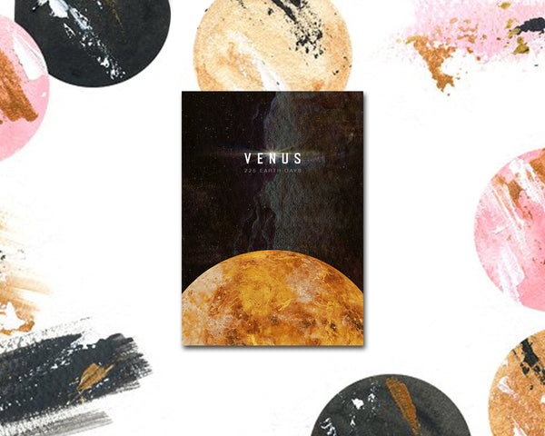Venus Planet Orbiting Stars Solar System Customizable Greeting Card