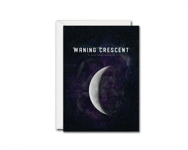 Waning Crescent Moon Lunar Phases Customizable Greeting Card
