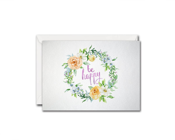 Be happy Happiness Quote Customized Greeting Cards