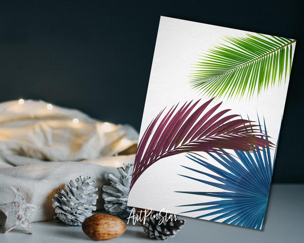 Green Leaves of Palm Tree Botanical Garden Customized Greeting Card