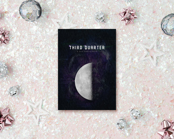Third Quarter Moon Lunar Phases Customizable Greeting Card