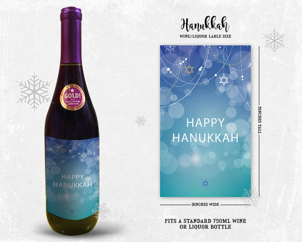 Happy Hanukkah Holiday Customizable Label