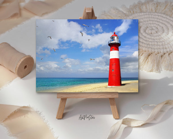 Lighthouse Westkapelle, Netherlands Landscape Custom Greeting Cards