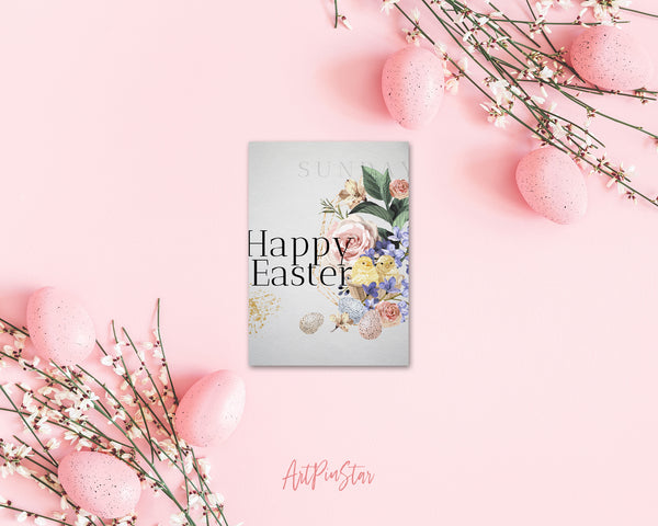 Easter Watercolor Bunny Flower Customized Greeting Card