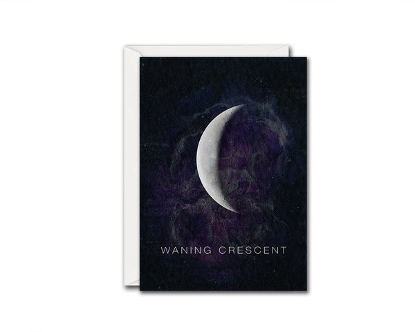 Waning Crescent Moon Phases Universe Space Customizable Greeting Card