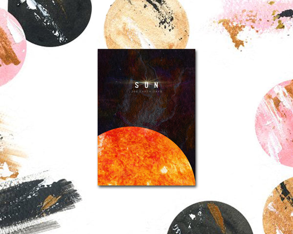 Sun Planet Orbiting Stars Solar System Customizable Greeting Card