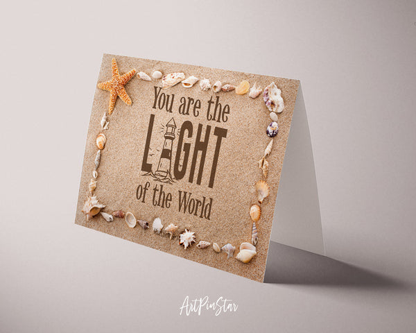 You Are the Light of The World Matthew 5:14 Bible Verse Customized Greeting Card