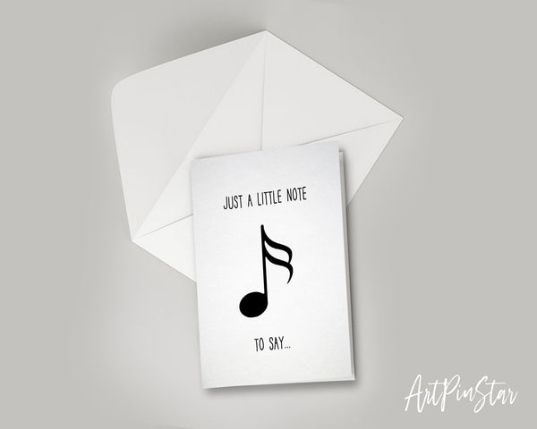 Just a little note to say Sixteenth Note Sixteenth Note Music Gift Ideas Customizable Greeting Card