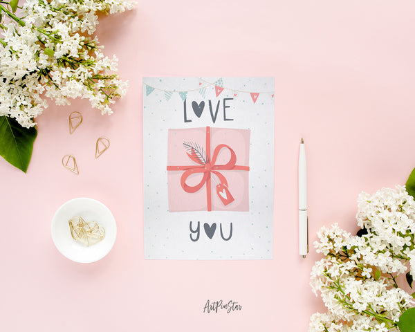 Valentine Romantic Gift, Hearts, Love Customized Greeting Card