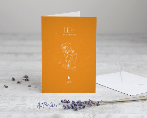 Astrology Leo Prediction Yearly Horoscope Art Customized Gift Cards