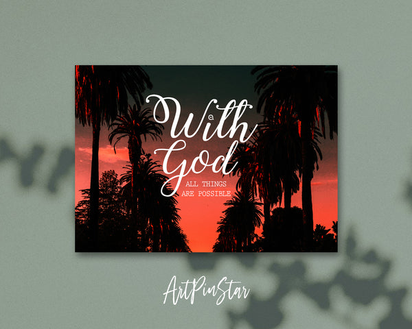 With God all things are possible Matthew 19:26 Bible Verse Customized Greeting Card