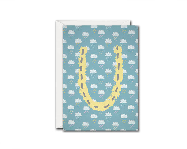 Alphabet Forest Letter U Animal Monogram Note Cards
