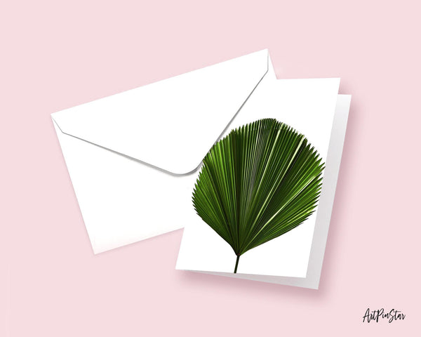 Licuala Grandis or Ruffled Fan Palm Leaf Botanical Garden Customized Greeting Card