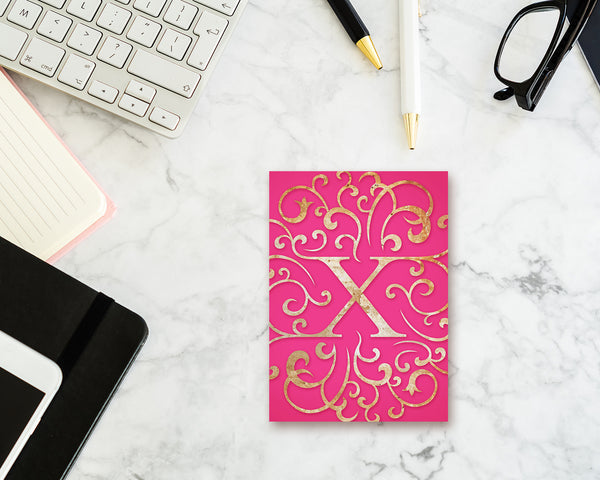 Alphabet Mandela Letter X Modern Monogram Note Cards