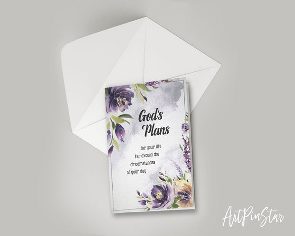 God's plans for your life far exceed the circumstances Bible Verse Customized Greeting Card