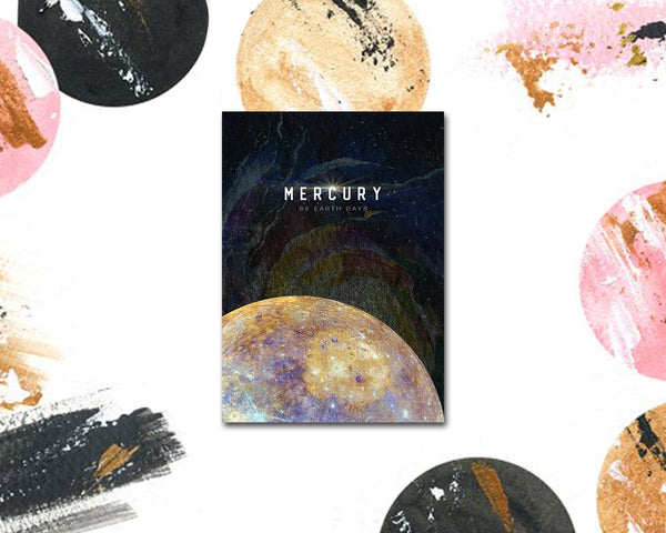 Mercury Planet Orbiting Stars Solar System Customizable Greeting Card