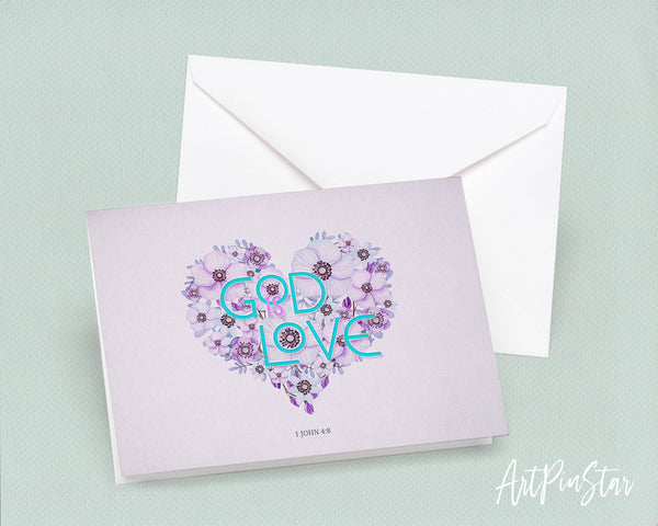 God is love 1 John 4:8 Bible Verse Customized Greeting Card