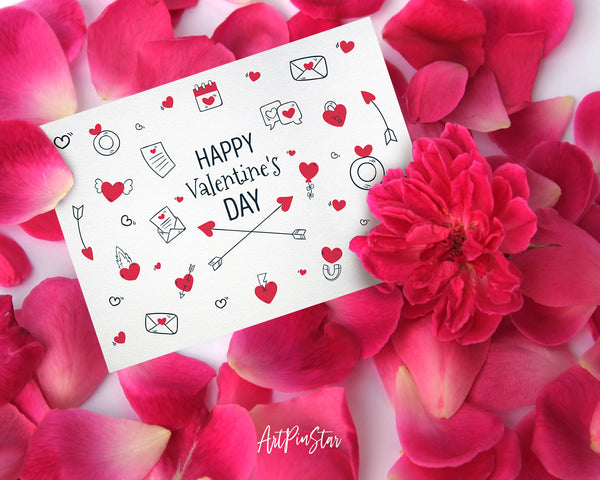 Valentine's Day with Realistic Hearts Customized Greeting Card