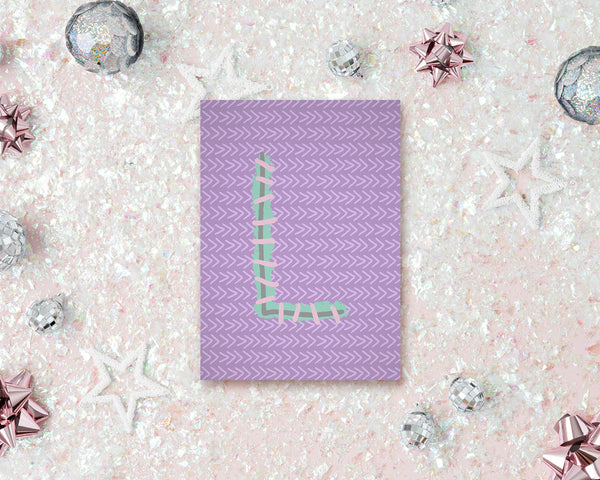 Alphabet Forest Letter L Animal Monogram Note Cards