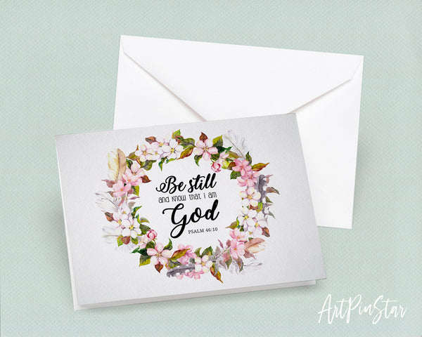Be still and know that I am God Psalm 46:10 Bible Verse Customized Greeting Card