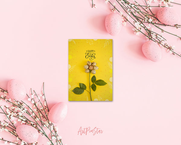 Easter Egg Spring Flowers Customized Greeting Card