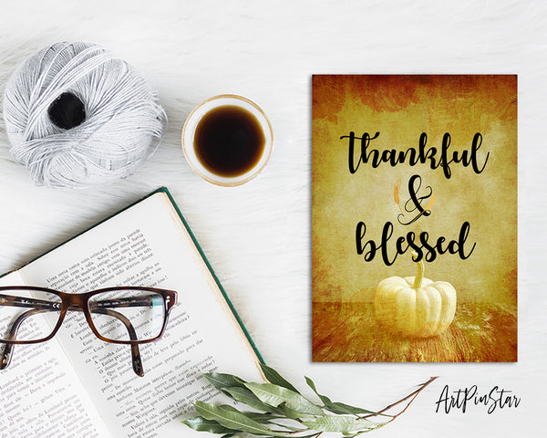 Thankful & Blessed Bible Verse Customized Greeting Card