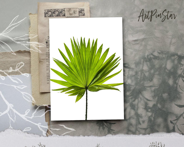 Green Palm Leaf Watercolor Botanical Garden Customized Greeting Card