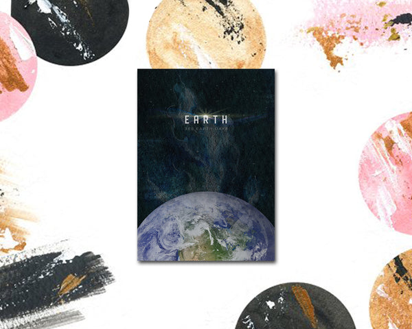 Earth Planet Orbiting Stars Solar System Customizable Greeting Card