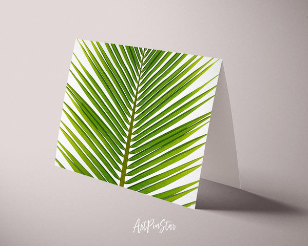 The Coconut Palm Leaves Watercolor Botanical Garden Customized Greeting Card