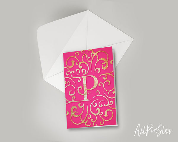 Alphabet Mandela Letter P Modern Monogram Note Cards