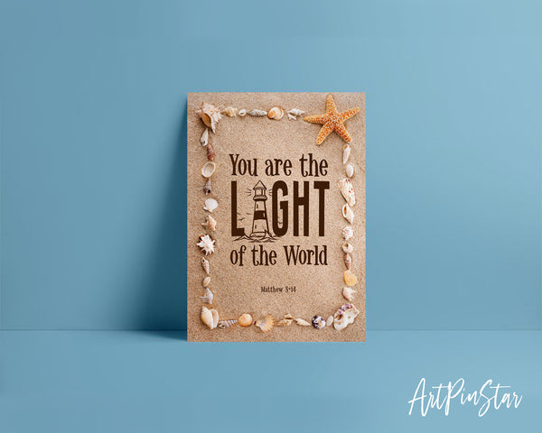 You Are the Light of The World Matthew 5:14 Bible Verse Customized Greeting Card