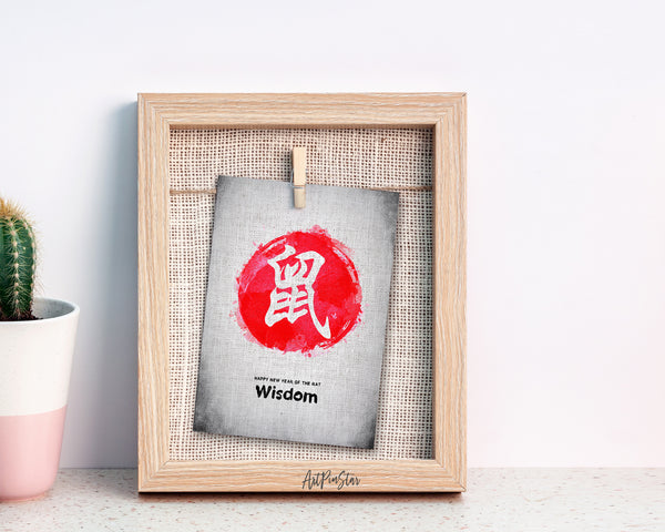 Chinese Character Rat Zodiac Yearly  Art Customized Gift Cards