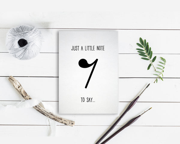 Just a little note to say Eighth Rest Eighth Rest Music Gift Ideas Customizable Greeting Card