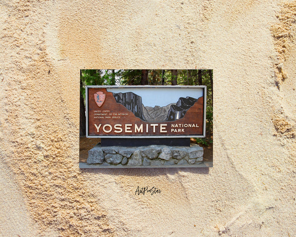 Entrance Sign Yosemite National Park, California Landscape Custom Greeting Cards