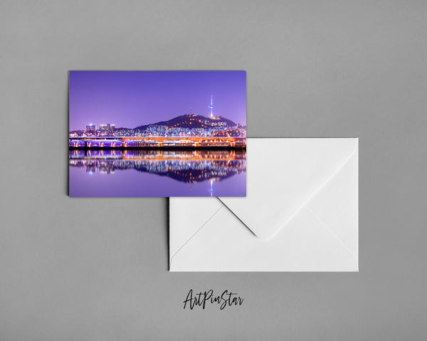 Namsan Mountain Tower, Seoul, Korea Landscape Custom Greeting Cards