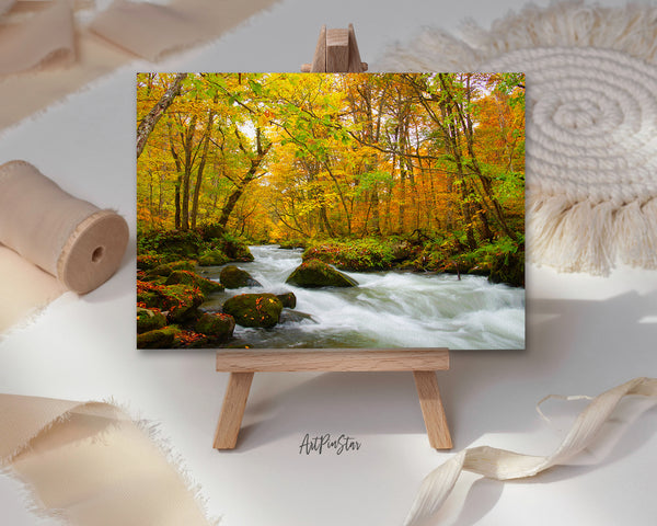 Aomori Prefecture Oirase River Autumn, Japan Landscape Custom Greeting Cards