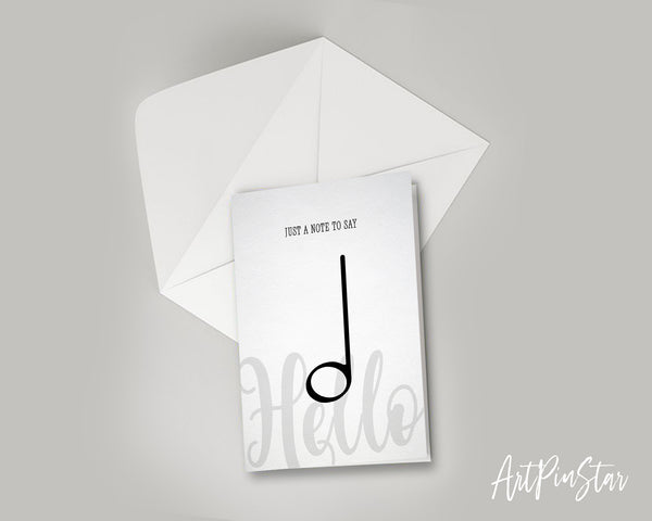 Just a note to say Hello Half Note Half Note Music Gift Ideas Customizable Greeting Card