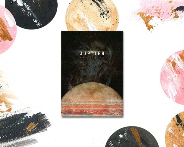 Jupiter Planet Orbiting Stars Solar System Customizable Greeting Card