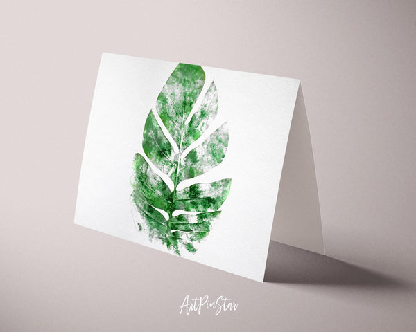 Tropical Palm Leaf Watercolor Botanical Garden Customized Greeting Card