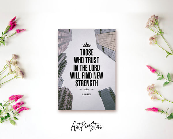 Those who trust in the lord will find new strength Isaiah 40:31 Bible Verse Customized Greeting Card