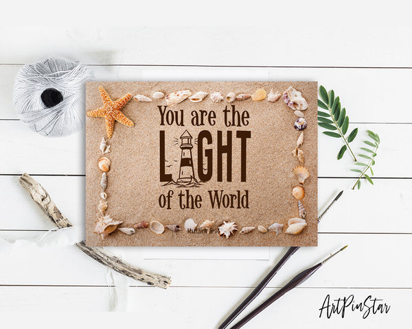 You Are the Light of The World Matthew 5:14 Bible Verse Customized Greeting Card