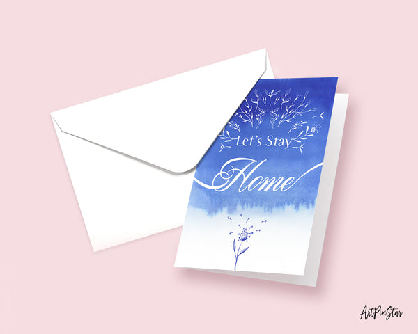 Let's Stay Home Happiness Quote Customized Greeting Cards