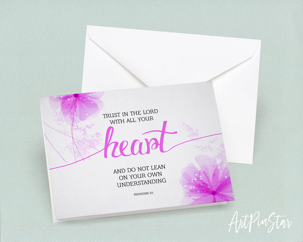 Trust in the Lord with all your Heart Proverbs 3:5 Bible Verse Customized Greeting Card