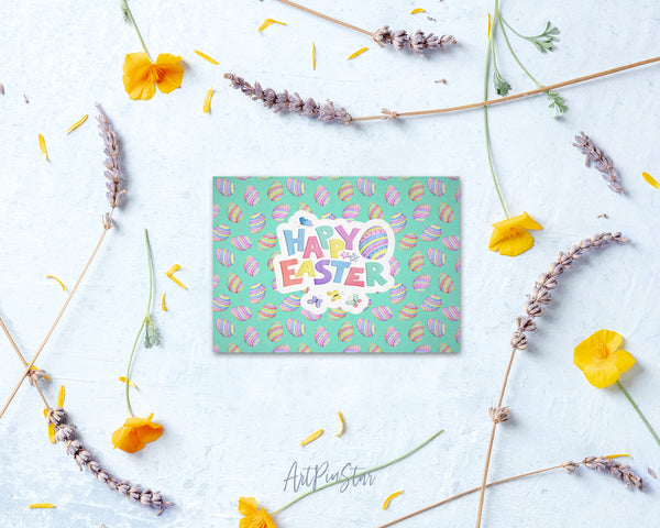 Happy Easter Eggs Customized Greeting Card